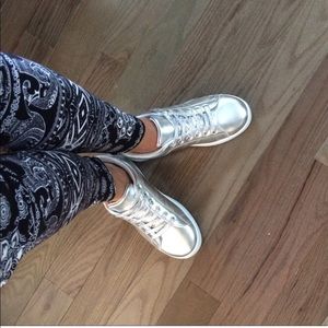 Silver Shiny Metallic Sneakers
